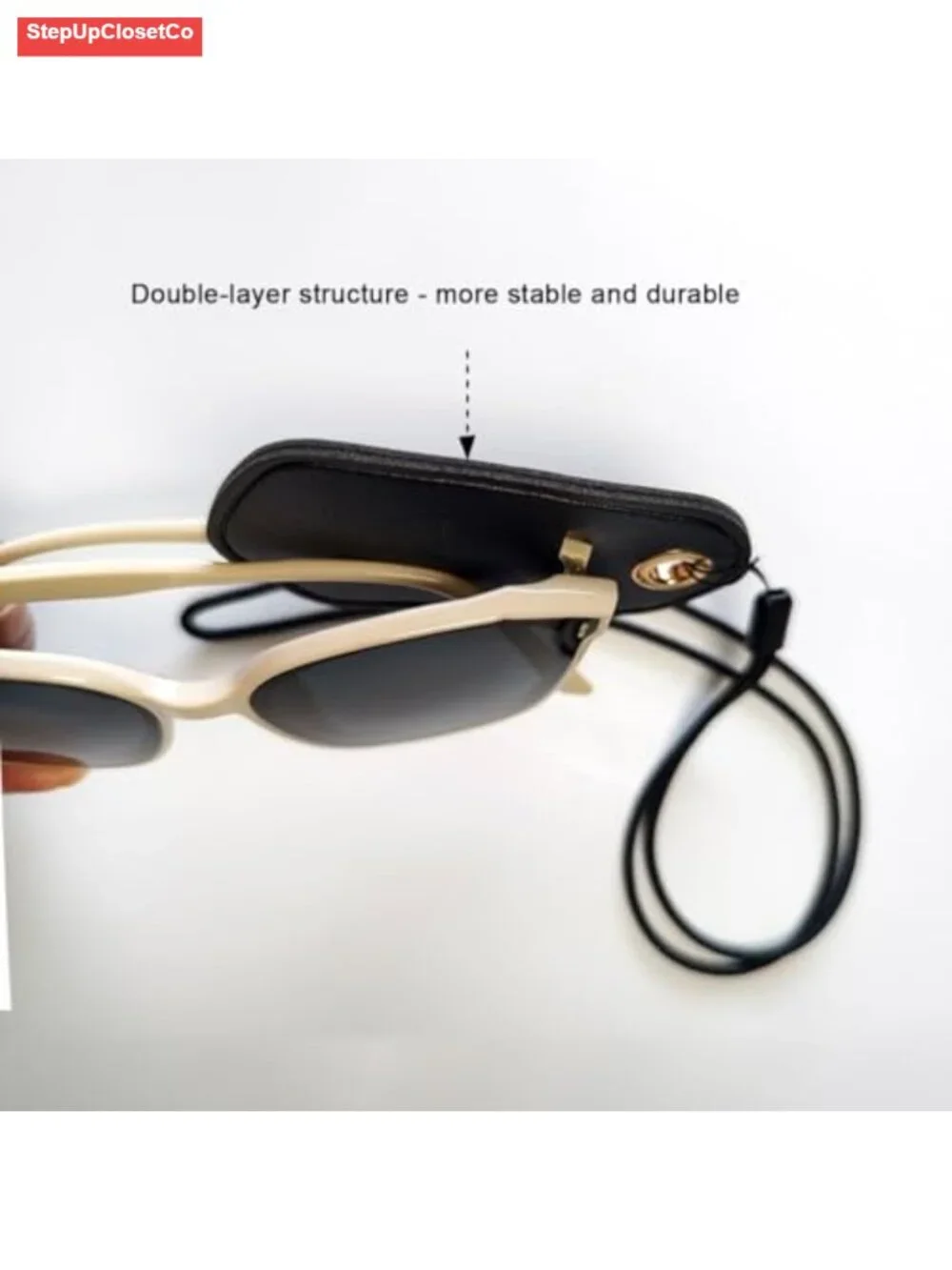 2pk Leather Glasses Holder Necklace Eyewear Lanyard Hands-Free Sunglasses Strap